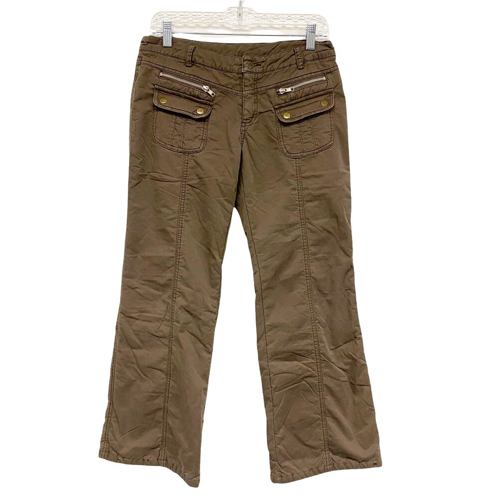 Vintage Two Two Womens Size M Brown Low Rise Loose Ski Snow Pants Y2K